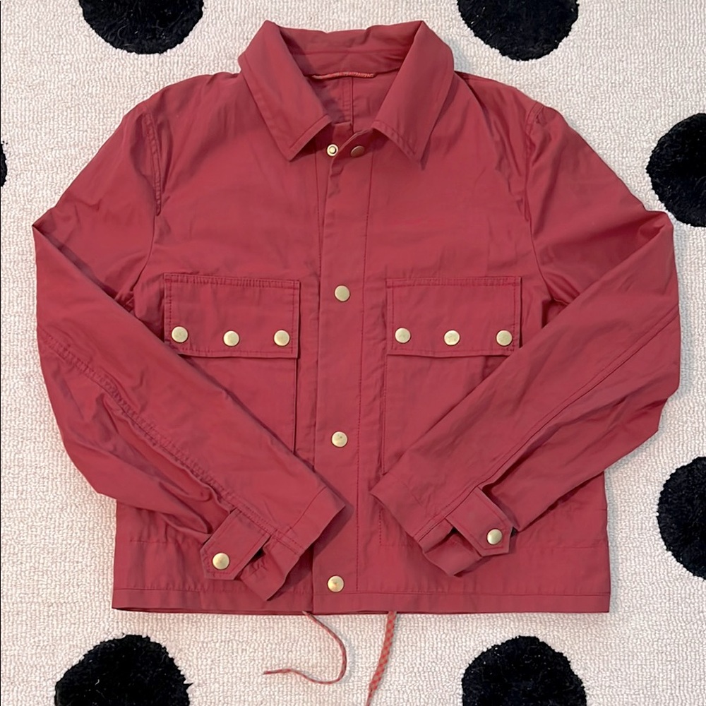 Marc Jacobs Faded Red Field Jacket with Gold Hardware & Interior Drawstring